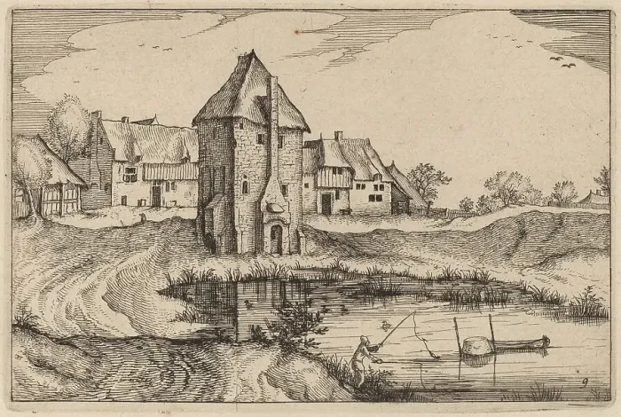 Framed Print : The Pond, published 1612. Creator: Claes Jansz Visscher Framed Print : The Pond, published 1612. Creator: Claes Jansz Visscher