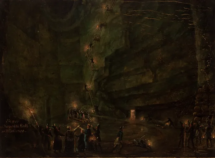 Framed Print : Pond in the Salt Mine at Wieliczka, c1850. Creator: Teodor Baltazar Stachowicz Framed Print : Pond in the Salt Mine at Wieliczka, c1850. Creator: Teodor Baltazar Stachowicz