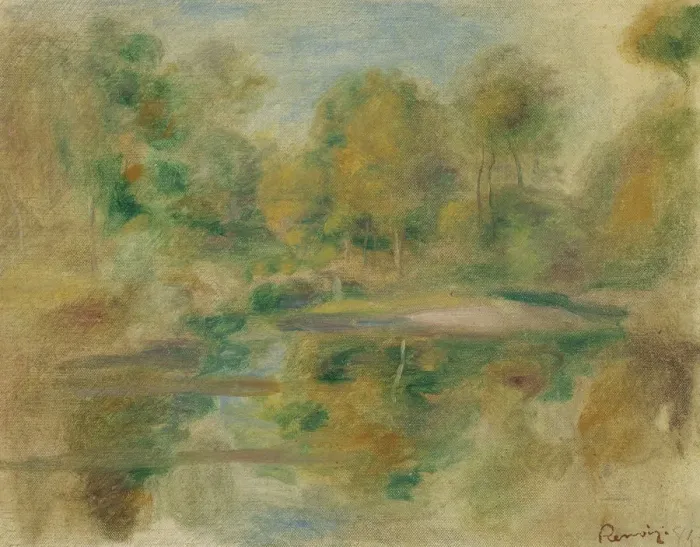 Framed Print : Pond and trees, 1913 Framed Print : Pond and trees, 1913