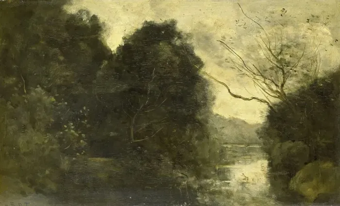 Framed Print : Pond in the Woods, 1840-1875. Creator: Jean-Baptiste-Camille Corot Framed Print : Pond in the Woods, 1840-1875. Creator: Jean-Baptiste-Camille Corot
