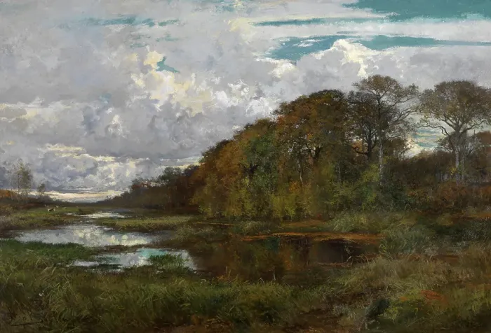 Framed Print : The Ponds of the Grijze Molen in Terhulpen, 1865-1867. Creator: Hippolyte Boulenger Framed Print : The Ponds of the Grijze Molen in Terhulpen, 1865-1867. Creator: Hippolyte Boulenger