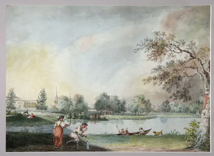 Framed Print : The Ponds before the Urban Estate of Count Alexei Kirillovich Razumovsky in Moscow, Early 1800s. Artist: Ivanov, Ivan Alexeyevich (1779-1848) Framed Print : The Ponds before the Urban Estate of Count Alexei Kirillovich Razumovsky in Moscow, Early 1800s. Artist: Ivanov, Ivan Alexeyevich (1779-1848)