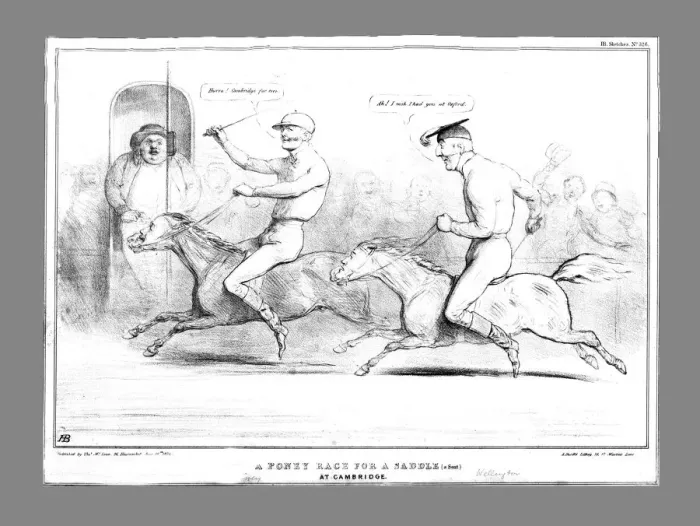 Framed Print : A Poney Race for a Saddle (a Seat) at Cambridge, 1834. Creator: John Doyle Framed Print : A Poney Race for a Saddle (a Seat) at Cambridge, 1834. Creator: John Doyle