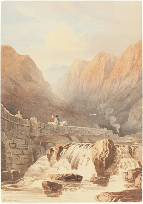 Framed Print : Pont Aberglaslyn, 1812. Creator: John Varley I Framed Print : Pont Aberglaslyn, 1812. Creator: John Varley I