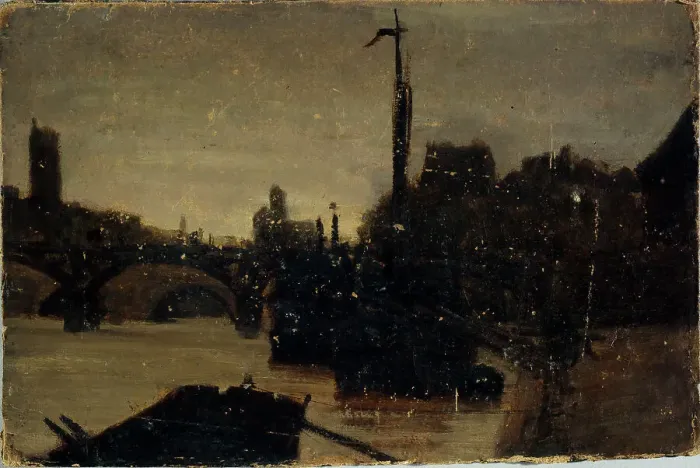 Framed Print : Pont des Arts, c1870. Creator: Charles-Emile Cuisin Framed Print : Pont des Arts, c1870. Creator: Charles-Emile Cuisin