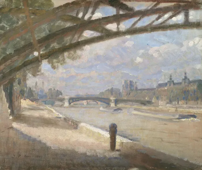 Framed Print : Under the Pont des Arts, Paris. Noon, 1910. Creator: Julius Paulsen Framed Print : Under the Pont des Arts, Paris. Noon, 1910. Creator: Julius Paulsen