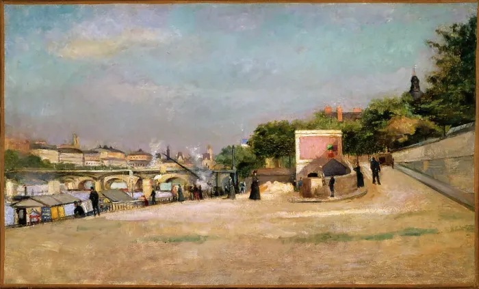 Framed Print : Pont des Arts and the Pont-Neuf, seen from the bank of the Pont des Saints-Peres, c1880. Creator: Edouard Cremieux Framed Print : Pont des Arts and the Pont-Neuf, seen from the bank of the Pont des Saints-Peres, c1880. Creator: Edouard Cremieux