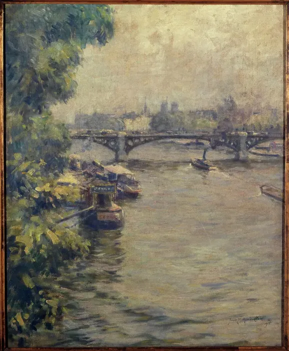 Framed Print : Pont du Carrousel, 1914. Creator: Frank Milton Armington Framed Print : Pont du Carrousel, 1914. Creator: Frank Milton Armington