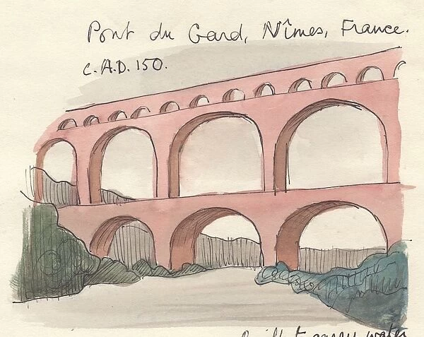 Pont du Gard, 1951. Creator: Shirley Markham