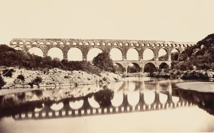 Framed Print : Pont du Gard, ca. 1861. Creator: Edouard Baldus Framed Print : Pont du Gard, ca. 1861. Creator: Edouard Baldus