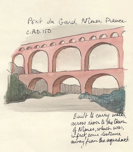Pont du Gard, Nimes, France, 1951. Creator: Shirley Markham