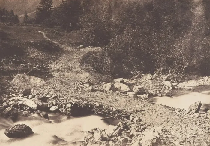 Framed Print : Pont de l ardoise pris en revenant de la cascade des Parisiens, Luchon, 1853 Framed Print : Pont de l ardoise pris en revenant de la cascade des Parisiens, Luchon, 1853