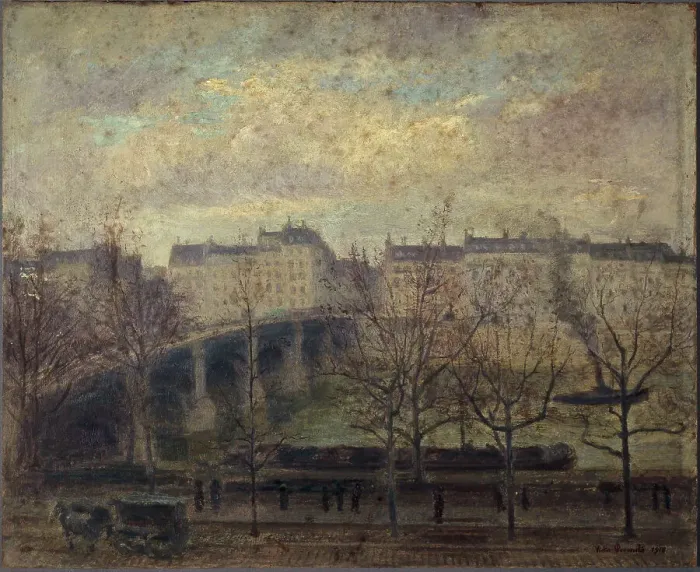 Framed Print : Pont de la Tournelle in 1918, 1918. Creator: Victor Lecomte Framed Print : Pont de la Tournelle in 1918, 1918. Creator: Victor Lecomte