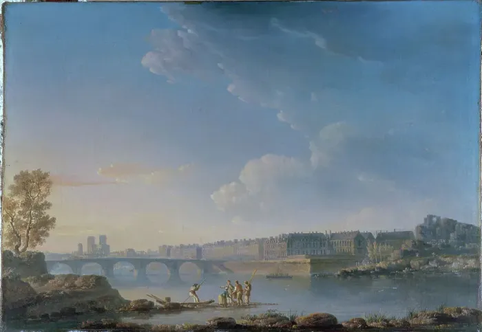 Framed Print : The Pont de la Tournelle, Île Saint-Louis, Île Louviers, c1780. Creator: Alexandre Jean Noel Framed Print : The Pont de la Tournelle, Île Saint-Louis, Île Louviers, c1780. Creator: Alexandre Jean Noel