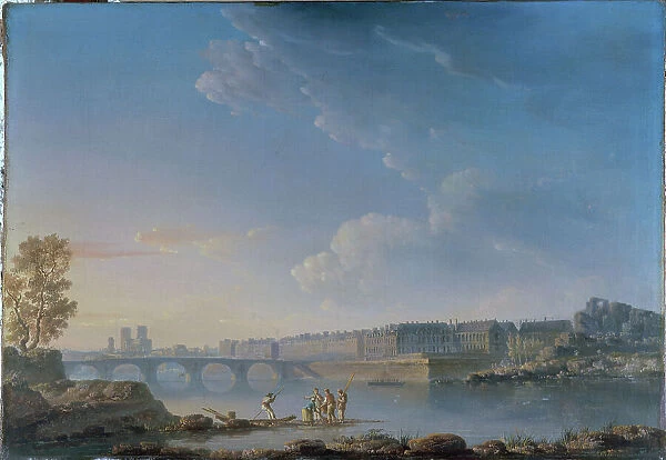The Pont de la Tournelle, Île Saint-Louis, Île Louviers, c1780. Creator: Alexandre Jean Noel
