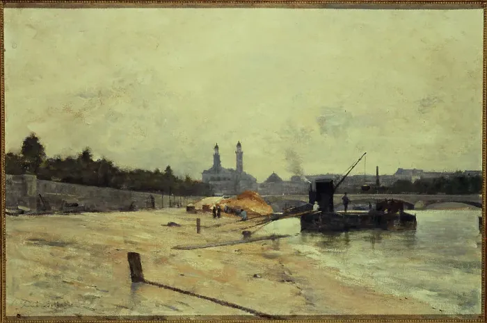Framed Print : Pont de l'Alma (Alma Bridge) and the old Trocadero seen from the Quai d'Orsay, c1880. Creator: Rene Billotte Framed Print : Pont de l'Alma (Alma Bridge) and the old Trocadero seen from the Quai d'Orsay, c1880. Creator: Rene Billotte