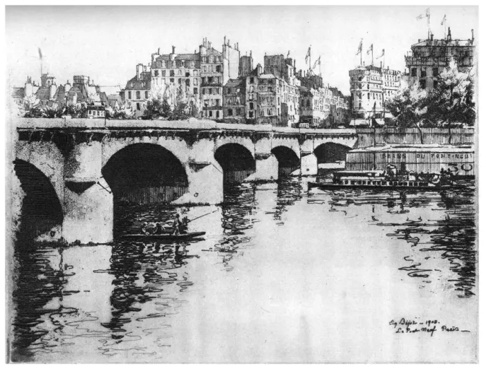 Framed Print : Pont Neuf, c1870-1930 (1924). Artist: Eugene Bejot Framed Print : Pont Neuf, c1870-1930 (1924). Artist: Eugene Bejot