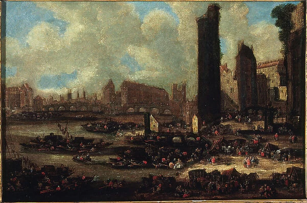 Pont-Neuf, the Cite, and the Porte de Nesle, around 1650. Creator: Pieter Casteels