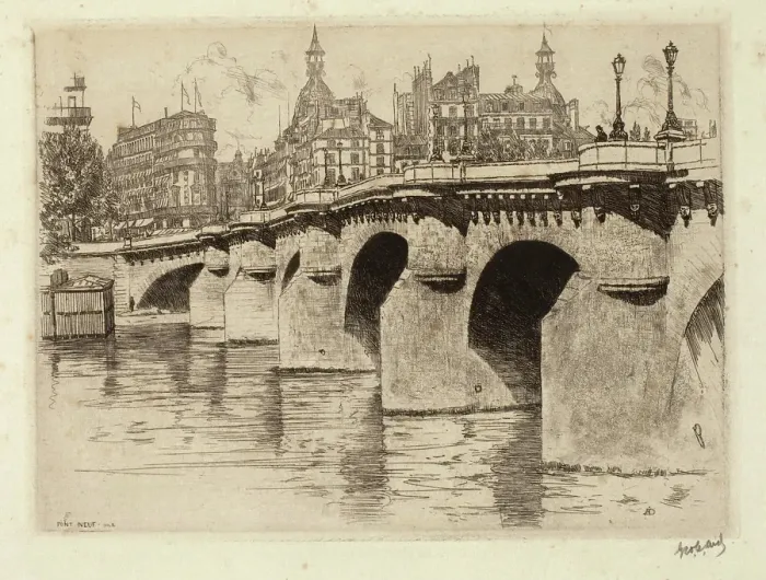 Framed Print : Pont Neuf, No. 2, c1900-1938. Creator: George Charles Aid