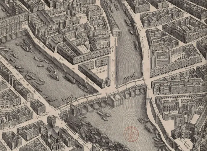 Framed Print : Pont Neuf. Plan de Paris, dit Turgot, 1739. Creator: Anonymous Framed Print : Pont Neuf. Plan de Paris, dit Turgot, 1739. Creator: Anonymous