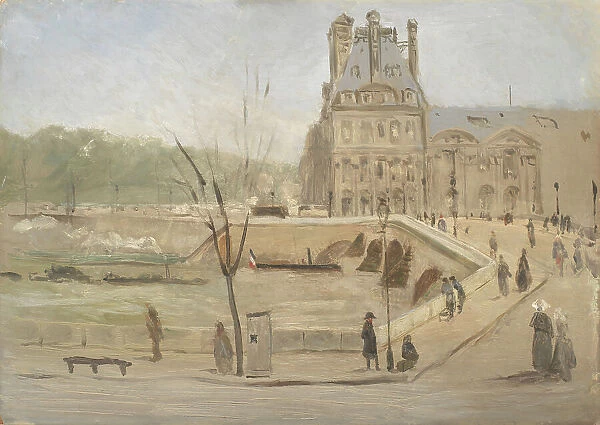 Pont Royal in Paris. Sketch, 1858-1861. Creator: David Jacobsen