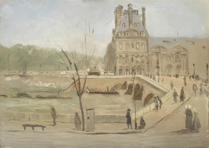 Framed Print : Pont Royal in Paris. Sketch, 1858-1861. Creator: David Jacobsen Framed Print : Pont Royal in Paris. Sketch, 1858-1861. Creator: David Jacobsen