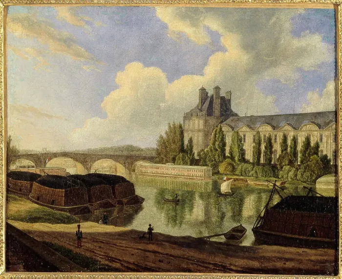 Framed Print : Pont Royal and the Pavillon de Flore, seen from Quai Voltaire, 1831. Creator: Unknown Framed Print : Pont Royal and the Pavillon de Flore, seen from Quai Voltaire, 1831. Creator: Unknown