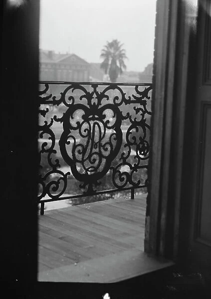 Detail of Pontalba balcony, New Orleans, between 1920 and 1926. Creator: Arnold Genthe
