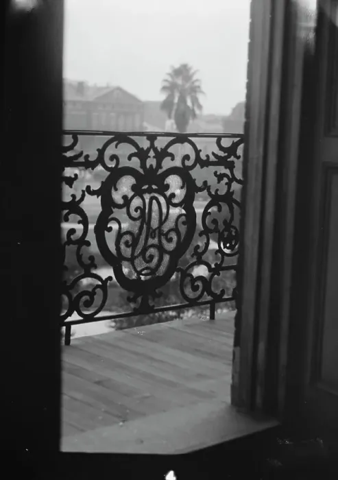 Framed Print : Detail of Pontalba balcony, New Orleans, between 1920 and 1926. Creator: Arnold Genthe Framed Print : Detail of Pontalba balcony, New Orleans, between 1920 and 1926. Creator: Arnold Genthe