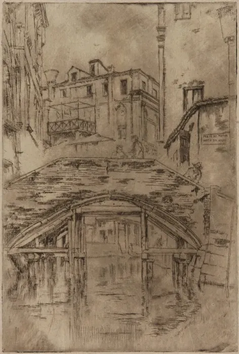 Framed Print : Ponte del Piovan, 1879-1880. Creator: James Abbott McNeill Whistler Framed Print : Ponte del Piovan, 1879-1880. Creator: James Abbott McNeill Whistler