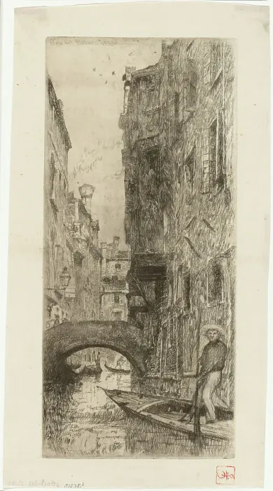 Framed Print : Ponte del Pistor, 1880. Creator: Otto Henry Bacher Framed Print : Ponte del Pistor, 1880. Creator: Otto Henry Bacher
