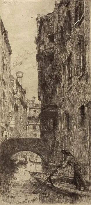 Framed Print : Ponte del Pistor, 1880. Creator: Otto Henry Bacher Framed Print : Ponte del Pistor, 1880. Creator: Otto Henry Bacher