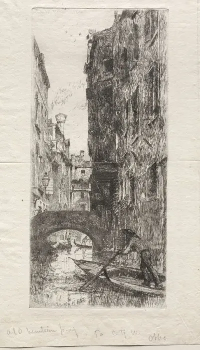 Framed Print : Ponte del Pistor, Venice, 1880. Creator: Otto H. Bacher (American, 1856-1909) Framed Print : Ponte del Pistor, Venice, 1880. Creator: Otto H. Bacher (American, 1856-1909)