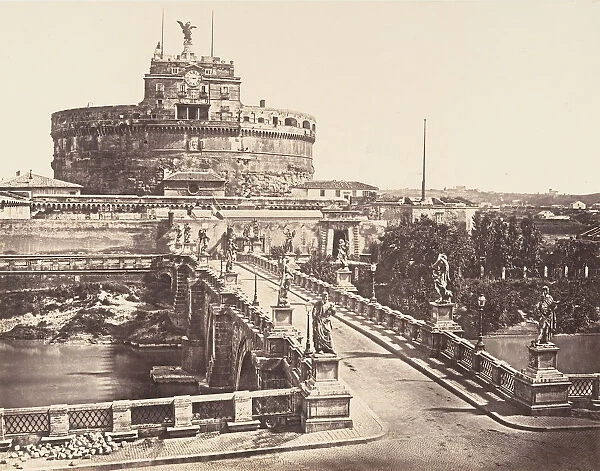 Ponte e Castel S. Angelo, 1848-52. Creator: Eugene Constant