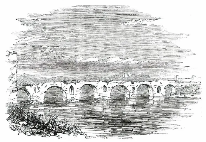 Framed Print : Ponte Molle - Rome, 1850. Creator: Unknown Framed Print : Ponte Molle - Rome, 1850. Creator: Unknown