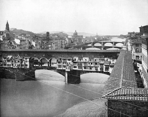 The Ponte Vecchio, Florence, Italy, 1893.Artist: John L Stoddard