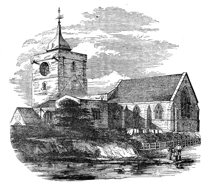 Framed Print : Ponteland Church, Northumberland, 1854. Creator: Unknown