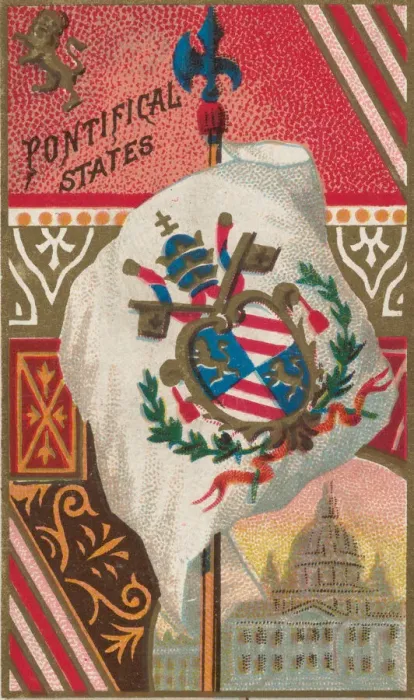 Framed Print : Pontifical States, from Flags of All Nations, Series 1 (N9) for Allen & Framed Print : Pontifical States, from Flags of All Nations, Series 1 (N9) for Allen &