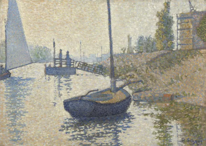Framed Print : Ponton de la Felicite at Asnieres (Opus no. 143), 1886 Framed Print : Ponton de la Felicite at Asnieres (Opus no. 143), 1886