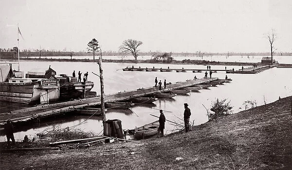 Pontoon Bridge, 1861-65. Creator: Egbert Guy Fowx