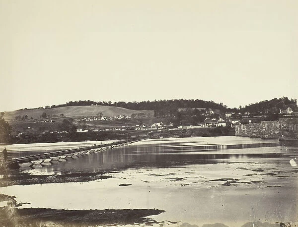 Pontoon Bridge Across the Potomac, at Berlin, November 1862. Creator: Alexander Gardner