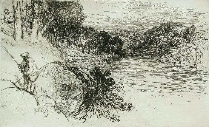Framed Print : Pool Dornie, 1874. Creator: Francis Seymour Haden Framed Print : Pool Dornie, 1874. Creator: Francis Seymour Haden