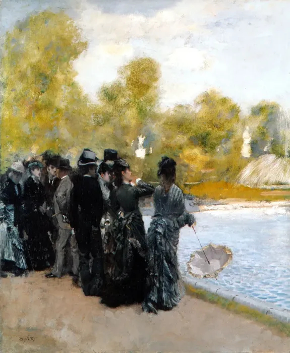 Framed Print : The Pool in the Jardin du Luxembourg. Artist: De Nittis, Giuseppe (1846-1884) Framed Print : The Pool in the Jardin du Luxembourg. Artist: De Nittis, Giuseppe (1846-1884)