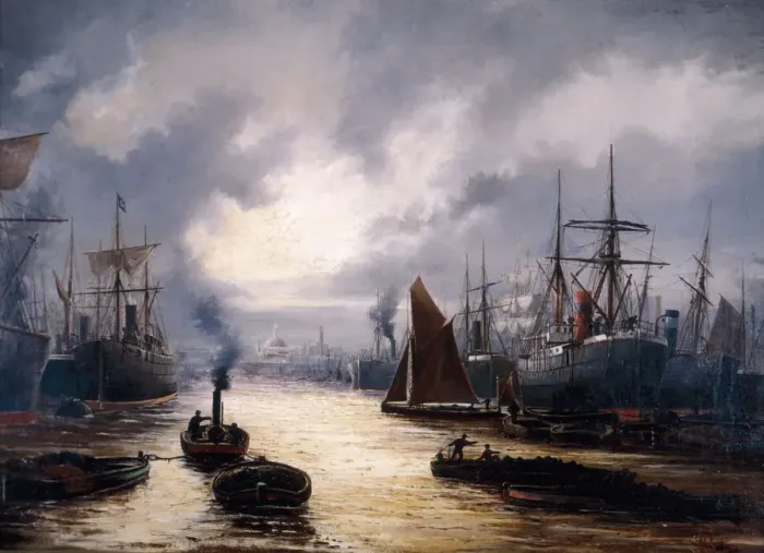 Framed Print : The Pool of London, 1892. Artist: WJ Baker