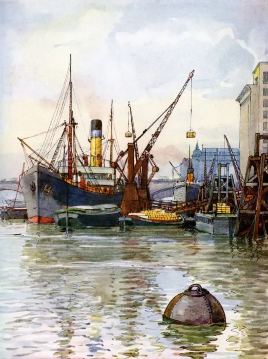 Framed Print : The Pool of London, 1924-1926. Artist: FP Dickinson Framed Print : The Pool of London, 1924-1926. Artist: FP Dickinson