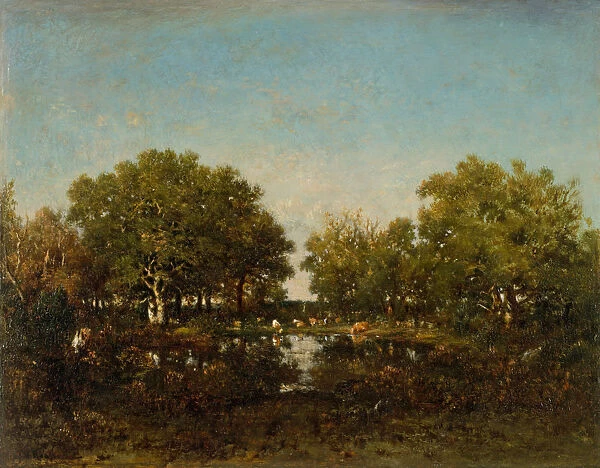 The Pool (Memory of the Forest of Chambord), 1839. Creator: Theodore Rousseau