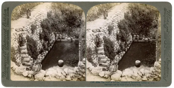Framed Print : The Pool of Siloam, outside Jerusalem, Palestine, 1900. Artist: Underwood & Underwood Framed Print : The Pool of Siloam, outside Jerusalem, Palestine, 1900. Artist: Underwood & Underwood