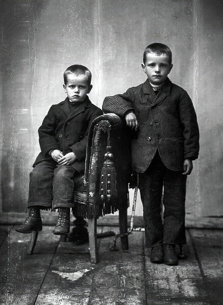 Two poor boys, late 1800s / turn of the century. Creator: Unknown