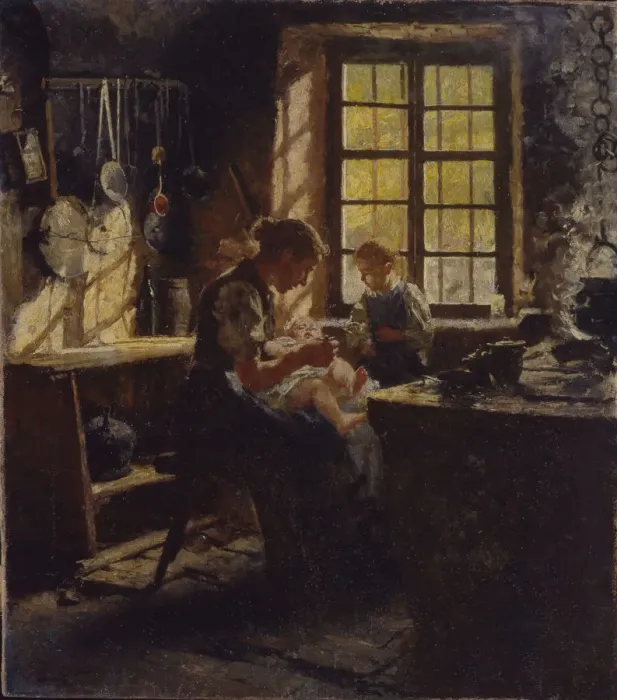 Framed Print : The poor family Framed Print : The poor family