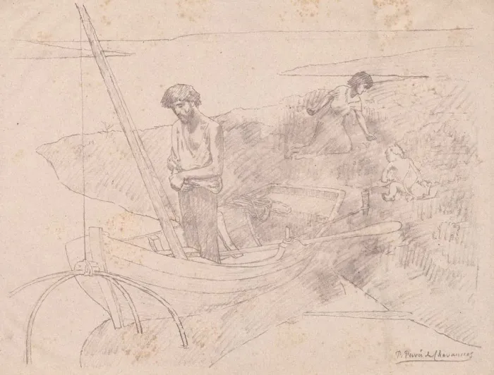 Framed Print : The Poor Fisherman. Creator: Pierre Puvis de Chavannes (French, 1824-1898) Framed Print : The Poor Fisherman. Creator: Pierre Puvis de Chavannes (French, 1824-1898)